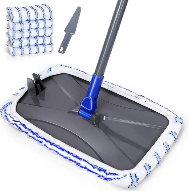Main image of Masthome Microfiber Mop,Large Surface Flat Mop with 5 Reusable Pads,Hardwood Floor Mops for Dry and Wet Use,Microfiber Mops for Floor Cleaning-1 Cleaning Scraper Included
