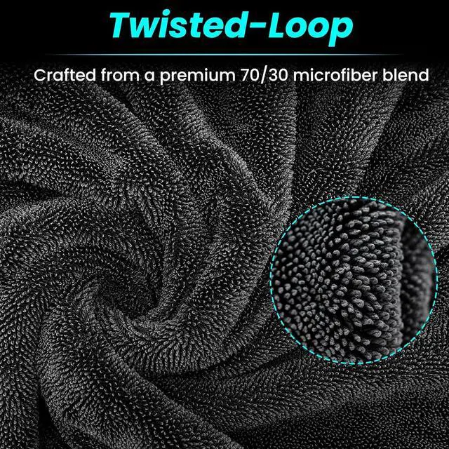 Alt view image 4 of 6 - 2 Pack 1300 GSM Car Drying Towel,Double-Sided Microfiber Towels for Cars(36" x 24"),Extra Large Ultra Absorbent,Without Residual Lint,Scratches or Water Spots