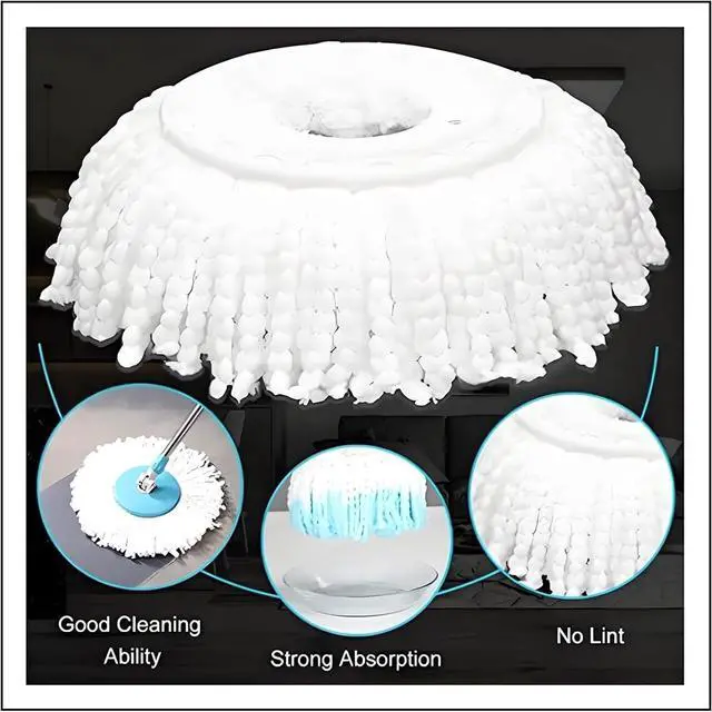Alt view image 3 of 6 - 6 Pack Spin Mop Replacement Heads (6 Colors) | 6.3 Inch Round Microfiber Mop Refills Compatible with Hurricane, Mopnado, Libman, Simpli Magic & Other Spin Mop Systems