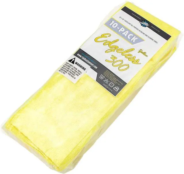 Alt view image 4 of 7 - The Rag Company - Edgeless 300 - Microfiber Detailing Towels, Perfect for Removing Polishes, Sealants, and Glaze; Great for Interior Cleaning and Dirty Jobs; 300GSM, 16in x 16in, Yellow (10-Pack)