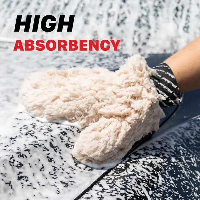 Alt view image 6 of 7 - Maxshine Universal Ultra-Plush Microfiber Car Wash Mitt with Thumb Super Absorbent, Ultra-Soft Wash Mitt for Scratch-Free Car Washing Comfortable, Washable & Reusable Mitt for Auto Detailing