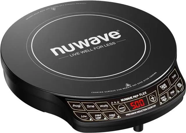 Main image of Nuwave Precision Induction Cooktop, 10.25 Shatter-Resistant Ceramic Glass | 6.5 Heating Coil, 81 Temps from 100°F to 500°F, 3 Wattage Settings 600, 900 & 1400 Watts
