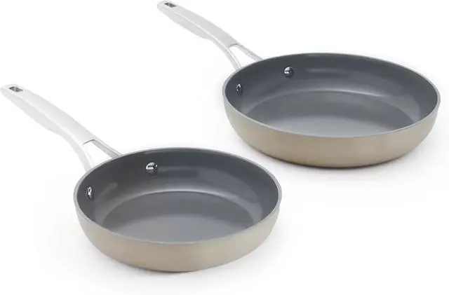 Main image of Calphalon® Premier Ceramic Nonstick 8" and 10" Frying Pan Set, Mushroom Grey