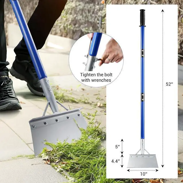 Alt view image 2 of 7 - Heavy Duty Snow Shovel with 52" Adjustable Handle - Multifunctional Ice Scraper & Garden Tool, Steel Blade for Snow Removal, Driveway & Sidewalk Cleaning - Ergonomic Design (All Seasons)