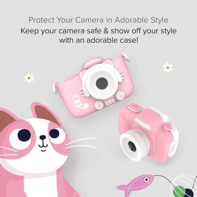 Alt view image 3 of 7 - myFirst Kids Digital Camera 16MP 1080P with Selfie Lens, LED Flash | shockproof case, camera 3 for small hands, macro lens, MicroSD included, travel activity, birthday gift for ages 3-12 girls