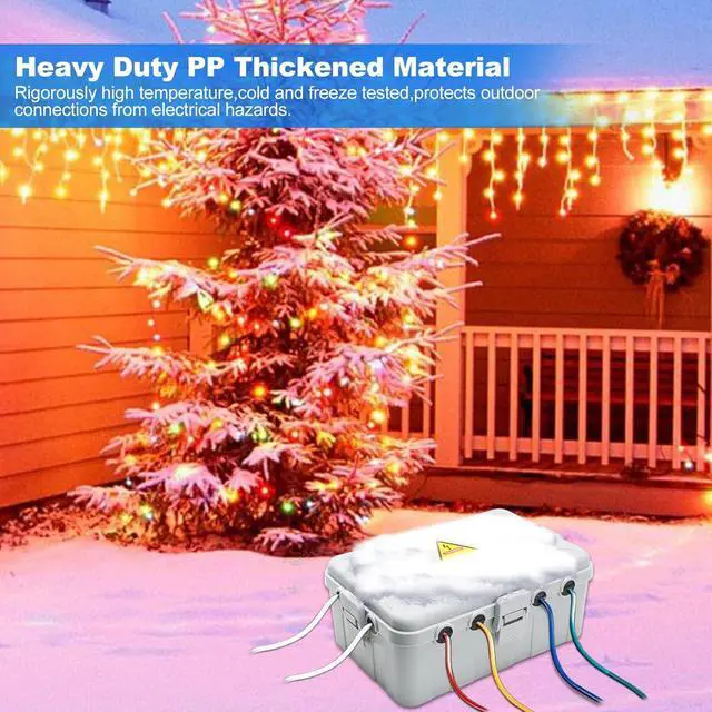 Alt view image 6 of 7 - Hrensaw Large Outdoor Electrical Box(12.5x8.5x5inch),IP54 Waterproof Outdoor Outlet Covers,Weatherproof Extension Cord Covers Protect Outlet,Plug,Timer,Power Strip,Holiday Light,Grey
