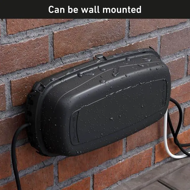 Alt view image 5 of 7 - D-Line Outdoor Weatherproof Electrical Cable Box, IP54 Rated for Safe Outdoor Use, Power Strip Enclosure, Plug Protector, Garden Extension Cord Cover - 11.4in (L) x 4.92in (W) x 4.33in (H) - Black