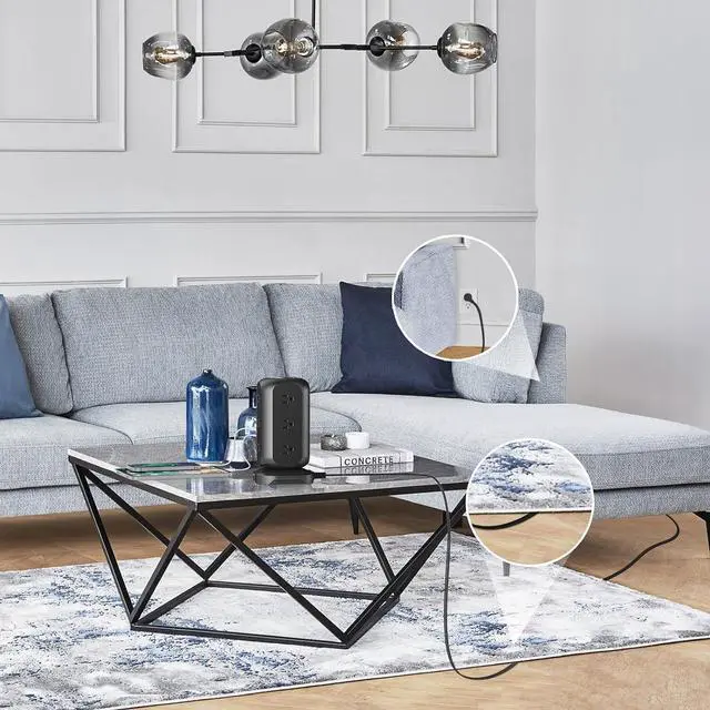 Alt view image 7 of 7 - Long Extension Cord 15 ft Power Strip Tower, Power Strip 12 AC Outlets 4 USB(1 USB C) Ports, Charging Tower Overload Protection with Multiple Outlets for Home Office