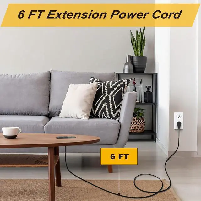 Alt view image 5 of 7 - Recessed Power Strip, Flat Plug Furniture Table Outlets with USB C 20W and 1 USB A Port for Multiple Devices, 6ft Extension Cord, 20W Power Delivery Charging for Home, Office, Dorm Essential