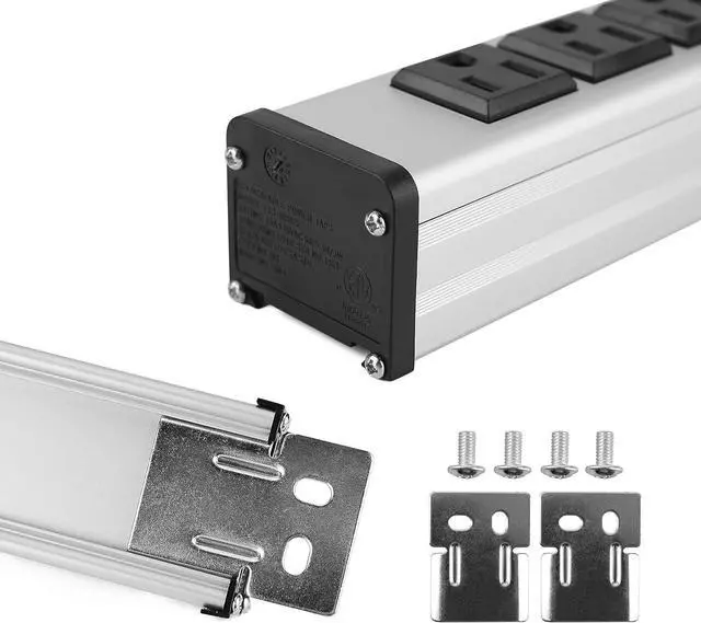 Alt view image 5 of 7 - 24 Outlets Long Power Strip,Heavy Duty Metal Socket Power Strip,Aluminum with 15-Foot Extension Power Cord,ETL Certified