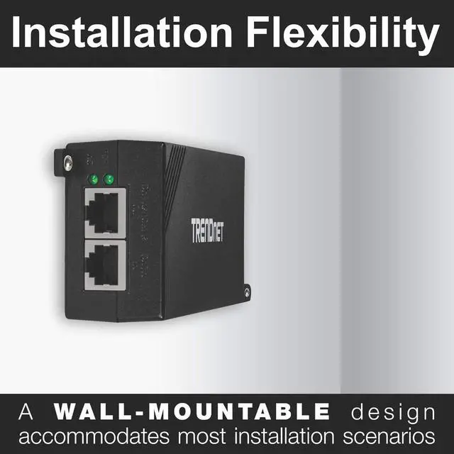 Alt view image 6 of 7 - TRENDnet Gigabit Power Over Ethernet Plus Injector,TPE-115GI | PoE+ (30W) Power Network Distances Up to 100M (328 ft.), Metal Housing, Black