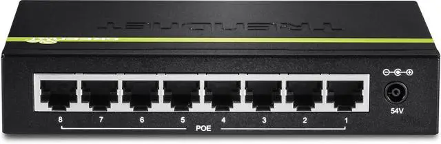 Alt view image 7 of 7 - TRENDnet 8-Port Gigabit PoE+ Switch, TPE-TG80G | 8 x Gigabit PoE+ Ports, 123W PoE Power Budget, 16 Gbps, Ethernet Splitter, NDAA & TAA Compliant, Metal, Lifetime Protection