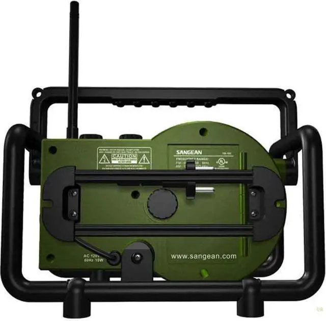 Alt view image 3 of 4 - Sangean TB-100 TOUGHBOX FM/AM/Aux Ultra-Rugged Digital Rechargeable Radio, Green
