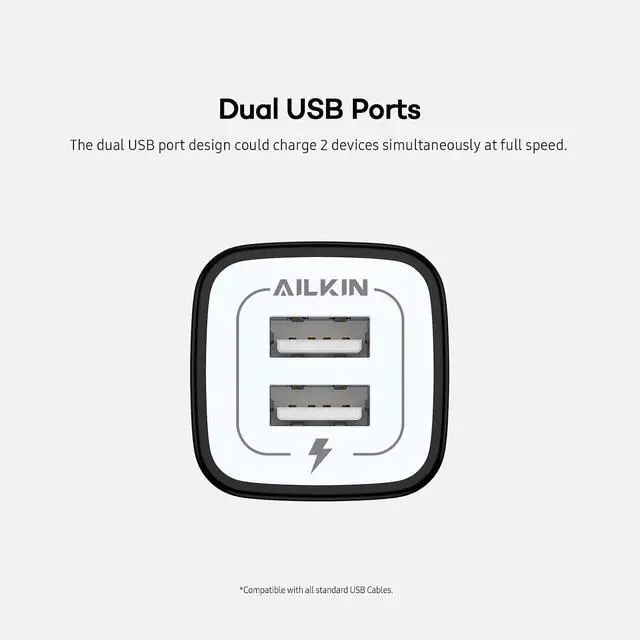 Alt view image 3 of 7 - USB Wall Plug, Multi USBA AC Power Charger Adapter USB-A Block Cube iPhone | iPad, Samsung, Google Pixel, LG, Camera Phones & Tablets Charge Multiple USB Plug Station Base