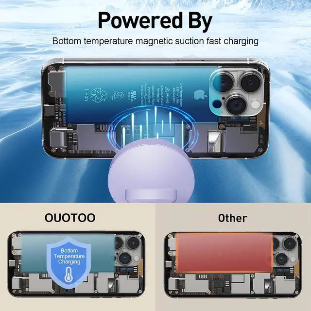 Alt view image 5 of 7 - Adjustable Blue Ambient Light Wireless Charger 3 in 1 for iPhone, Magnetic Charging Station for Apple Family,15W Fast MagSafe Charger Stand,for iPhone17-12-iWatch AirPods Series