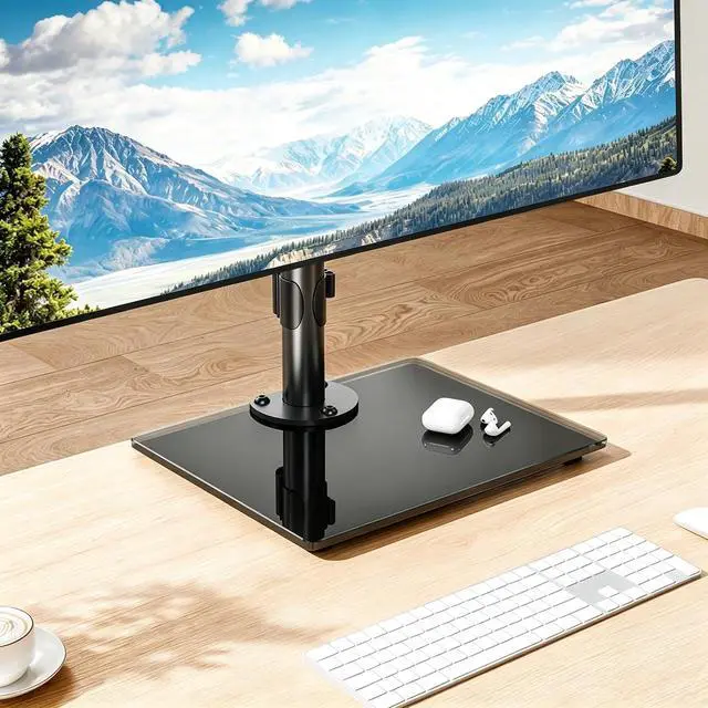 Alt view image 7 of 7 - MOUNT PRO Single Monitor Stand Fits Max 32 inch Screen, Free-Standing Computer Desk Stand, Display Mount with Height Adjustable, Swivel, Tilt, Rotation, VESA Monitor Stand 100x100