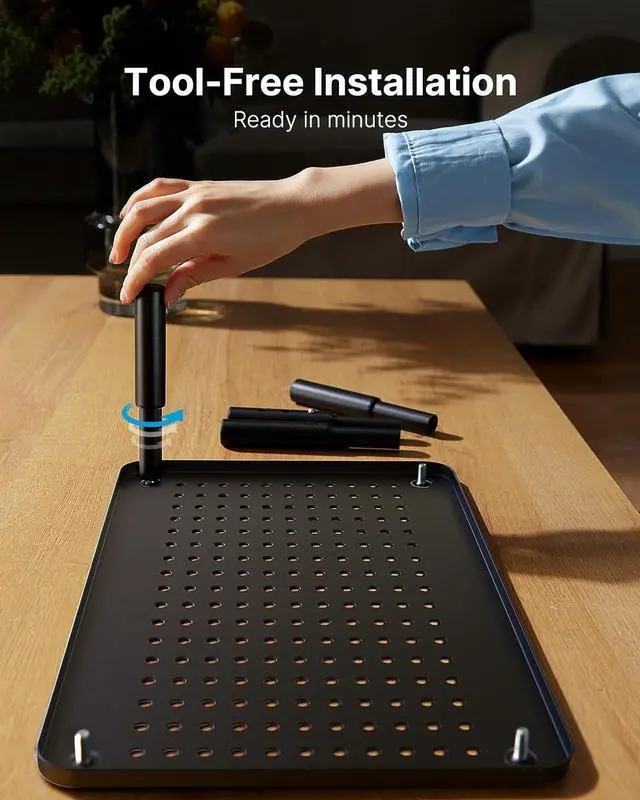Alt view image 7 of 7 - HUANUO Monitor Stand, Monitor Stand Riser 3 Height Adjustable, Monitor Riser with Airflow Vents, Laptop Stand for Desk, Laptop Riser, Desk Organizer for Monitor, Laptop, PC, Printer