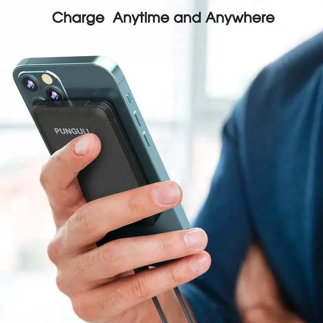 Alt view image 6 of 7 - Slim Portable Charger 5000mAh - Compact Mini Small Power Bank Built-in Cable Cute Mobile Cell Phone External Battery Pack 5V 2.1A USB-C Compatible with iPhones 6/7/8/X/XS/XR/11/12/13/14 Airpods