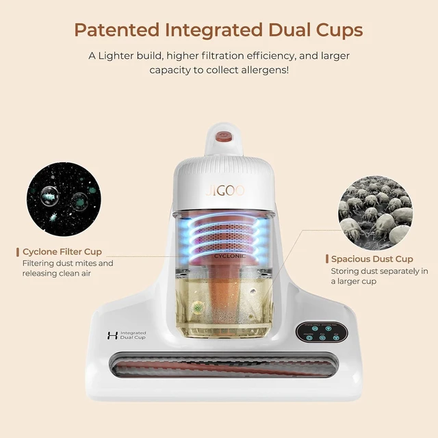 Alt view image 5 of 7 - JIGOO J200 Improve Sleep Mattress Vacuum Cleaner Uv Sanitizing, Deep Cleaning Bed Vacuum Non-Destructive Fabrics, 99.9% Effective Filtration for Allergy Sufferers