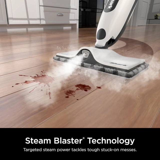 Alt view image 2 of 7 - Shark SteamSpot Steam Mop with Steam Blaster Technology, White, S2001