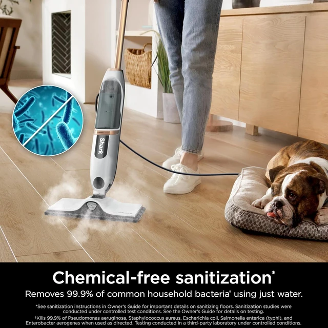 Alt view image 3 of 7 - Shark SteamSpot Steam Mop with Steam Blaster Technology, White, S2001