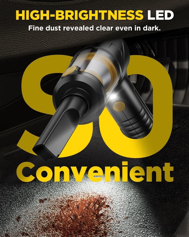 Alt view image 3 of 7 - Handheld Vacuum Cleaner, 21000Pa Cordless 4-in-1 Mini Car Vacuum
