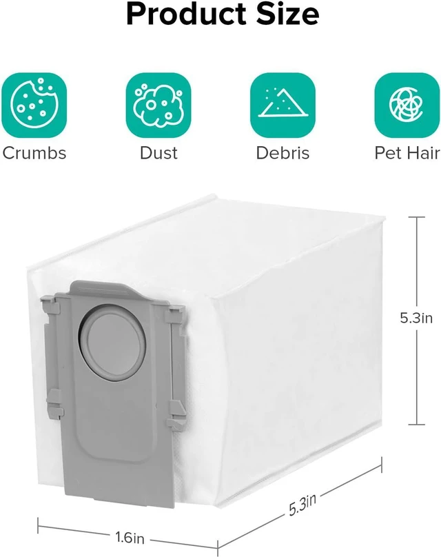 Alt view image 3 of 7 - roborock 6 Packs Disposable Dust Bags for Saros 10R, Saros Z70, Saros 20, Qrevo Edge 3 Pro, QV 35A, Qrevo CurvX, Qrevo Curv 2 Flow, Qrevo S Pro, Qrevo 2 Pro, Saros 20 Sonic, S8 Max Ultra & RDS