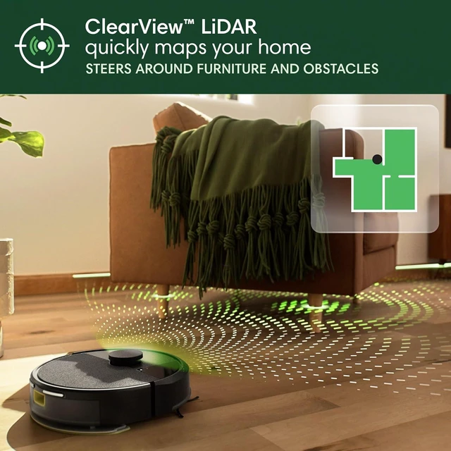 Alt view image 5 of 7 - iRobot Roomba 105X Robot Vacuum & Mop Combo, AutoEmpty Dock, SelfEmptying for Up to 75 Days, 70× PowerLifting Suction, Smart LiDAR Mapping, App & Voice Control, Ideal for Homes with Pets & Kids