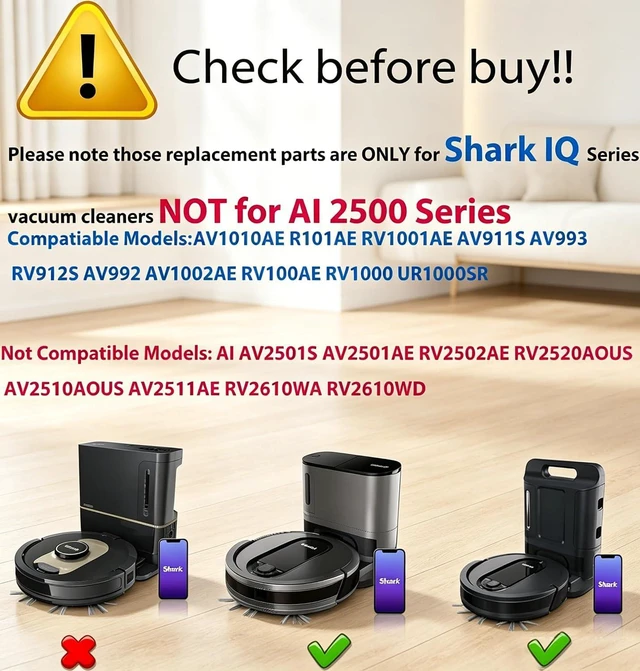 Alt view image 2 of 7 - Replacement Parts For Shark IQ 1000 900 Sereies Vacuum Cleaner Accessories