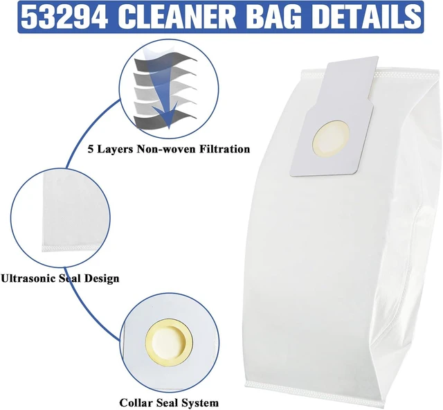 Alt view image 4 of 7 - 53294 Type O HEPA Cloth Vacuum Bags Replacement for Kenmore Upright Vacuum