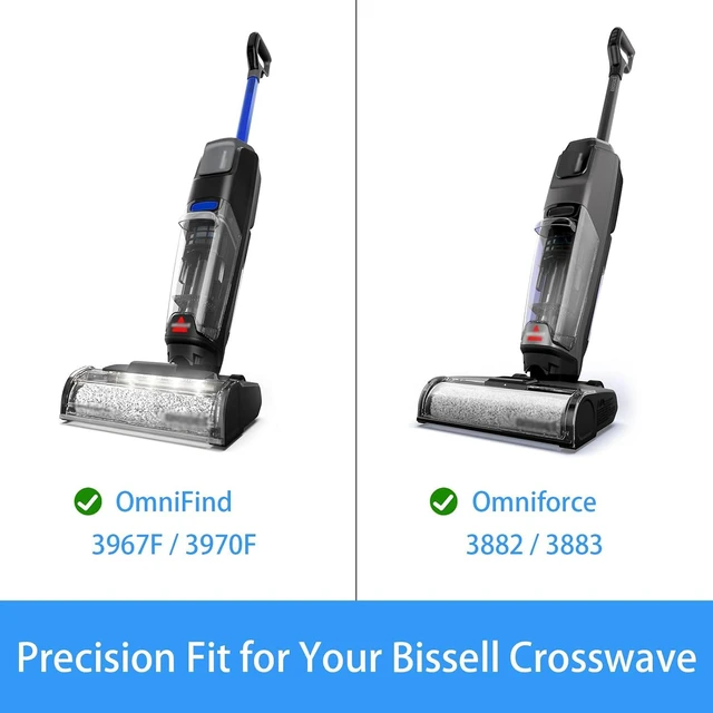 Alt view image 2 of 7 - Replacement Parts Kit for Bissell Crosswave Omniforce/OmniFind | Compatible with Bissell Vacuum Models: Omniforce (3882/3883) & OmniFind (3967F/3970F) (2 Brushes + 2 Filters)