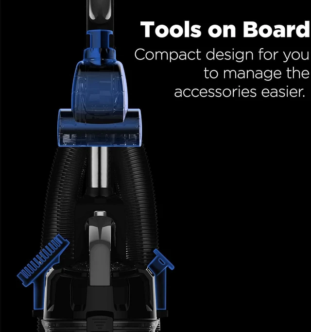 Alt view image 7 of 7 - Eureka PowerSpeed Lightweight Upright Vacuum Cleaner for Carpet and Hard Floor, Powerful Bagless Upright Vacuum Cleaner for Home Pets, NEU181A, Blue