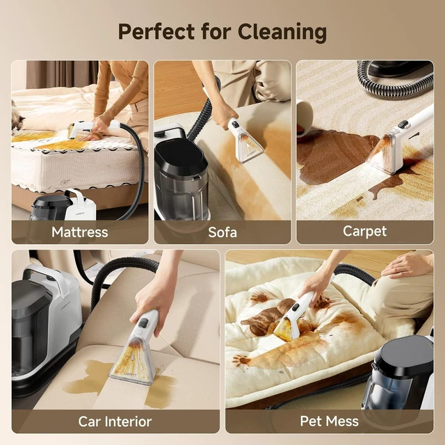 Alt view image 5 of 7 - Uwant 18Kpa Carpet Cleaner Machine with Pet Pro Cleaner&Tools Set of 1