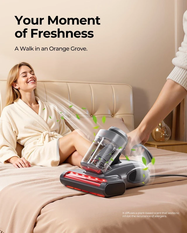 Alt view image 5 of 7 - JIGOO J300 Pro Mattress Vacuum Cleaner, LED Sensor, Pet Hair, Infrared