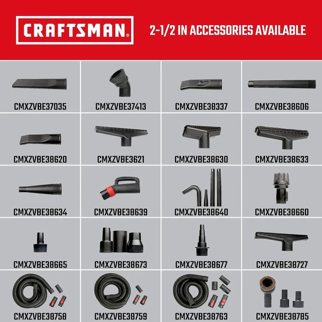 Alt view image 5 of 7 - CRAFTSMAN CMXZVBE38633 2-1/2 in. Floor Brush Wet Dry Shop Vacuum Attachment