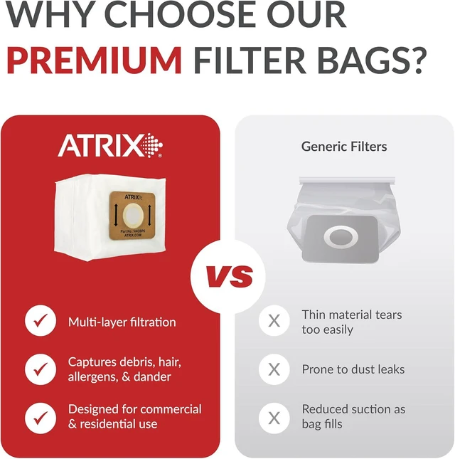Alt view image 2 of 7 - Atrix VACBP6-100P Replacement HEPA Filters for Atrix Backpack Vacuum, 100-Pack , White