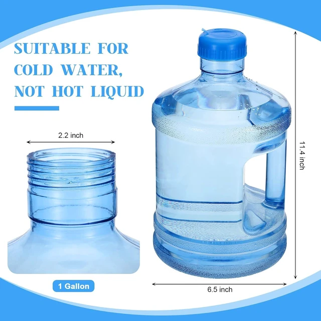 Alt view image 2 of 7 - Hoolerry 2 Pieces Water Bottle 1 Gallon Round Plastic Water Jug with Handle Reusable Leak Proof Bottle for Gym Sports Office Daily Cold Liquids Drinking Use, Blue