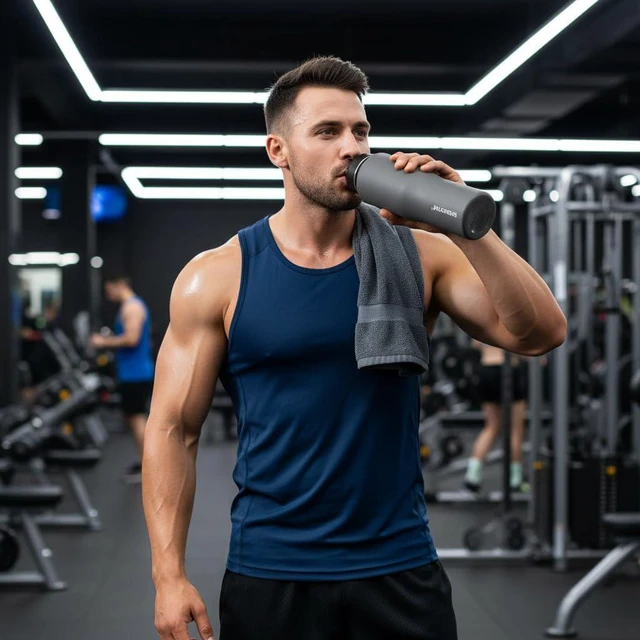 Alt view image 4 of 7 - SENDESTAR Water Bottle 32oz,2 Lids(Straw lid),Wide Mouth Stainless Steel Vacuum Insulated Double Wall Keep Liquids Cold or Hot All Day,Sweat Proof Sport Design,Fit Car Cup Holder(Dark Gray)