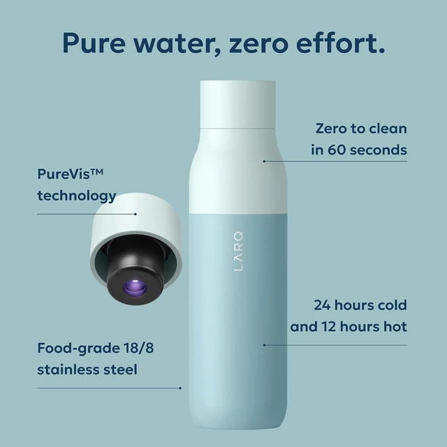 Alt view image 2 of 7 - LARQ PureVis Smart Self-Cleaning UV Insulated Stainless Steel Water Bottle