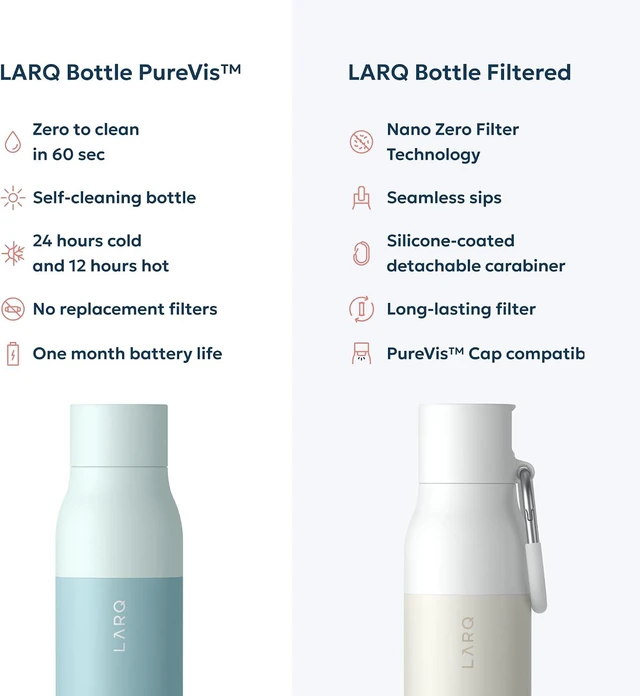 Alt view image 6 of 7 - LARQ PureVis Smart Self-Cleaning UV Insulated Stainless Steel Water Bottle