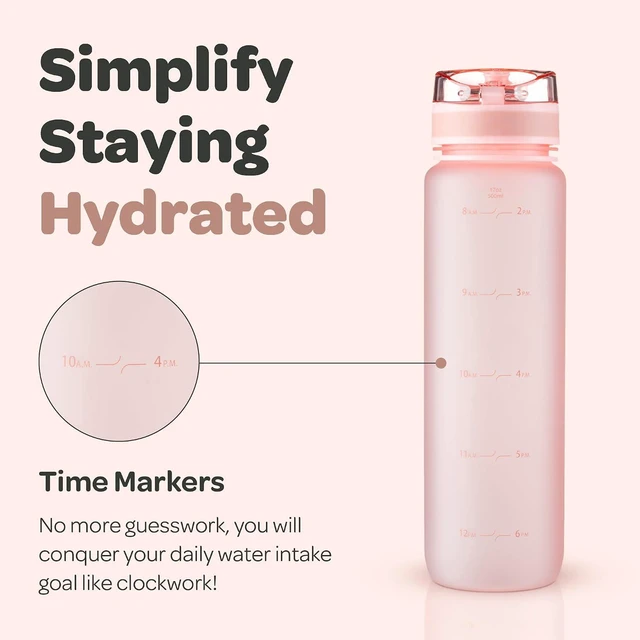 Alt view image 3 of 7 - Hydracy Motivational Water Bottle with Time Marker & Fruit Infuser 17 oz