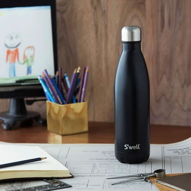 Alt view image 2 of 6 - S'well Stainless Steel Water Bottle - 17 Fl Oz - Blue Suede Triple-Layered Vacuum - Double Wall Bottles Keep Drinks Cold for 36 Hours and Hot for 18 - Great for Travel, Hiking, Camping, 17 fl oz
