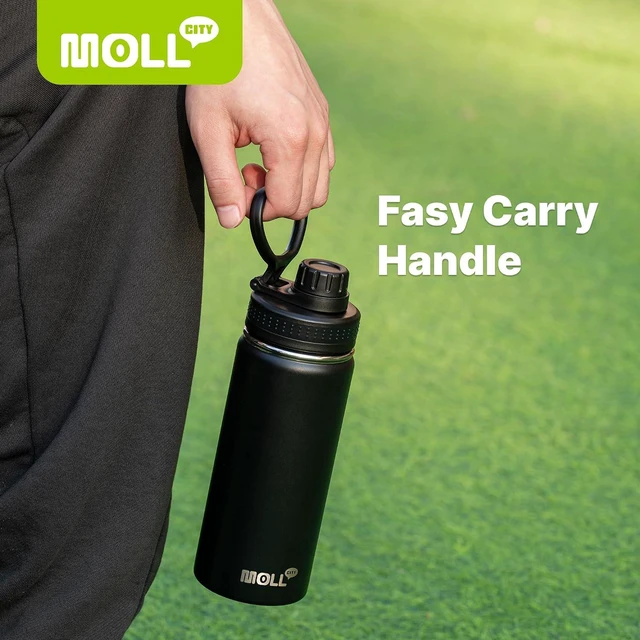 Alt view image 3 of 7 - Kids Insulated Water Bottle,16 oz Stainless Steel,Black