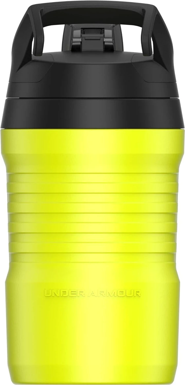 Alt view image 4 of 7 - Under Armour 32 oz Insulated Water Bottles - Sports Water Jug with Fence Hook, Leak Resistant for Baseball, Football & More, 32 oz Insulated, Hi Vis Yellow/Black
