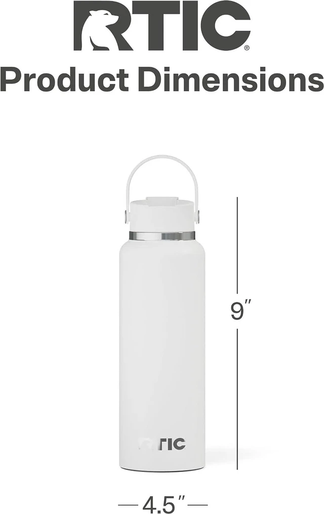 Alt view image 4 of 7 - RTIC 40oz Outback Water Bottle, Ceramic Lined, White