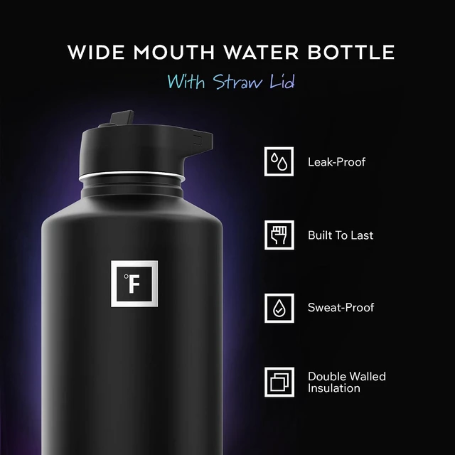 Alt view image 2 of 7 - IRON °FLASK 64 oz Wide Mouth Water Bottle with Straw