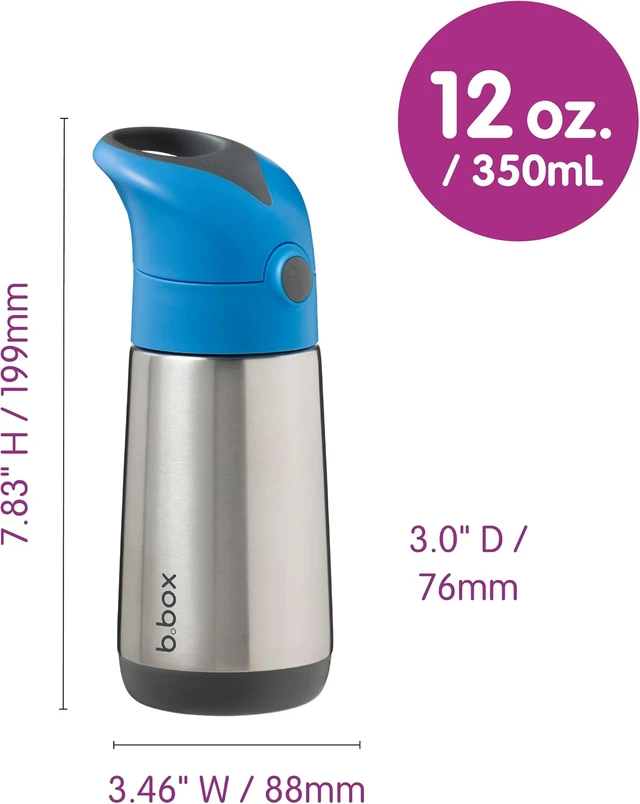 Alt view image 3 of 7 - b.box Insulated Water Bottle for Kids, 12 oz Toddler Water Bottle