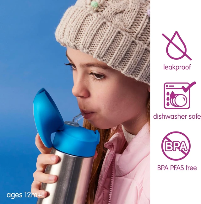 Alt view image 2 of 7 - b.box Insulated Water Bottle for Kids, 12 oz Toddler Water Bottle