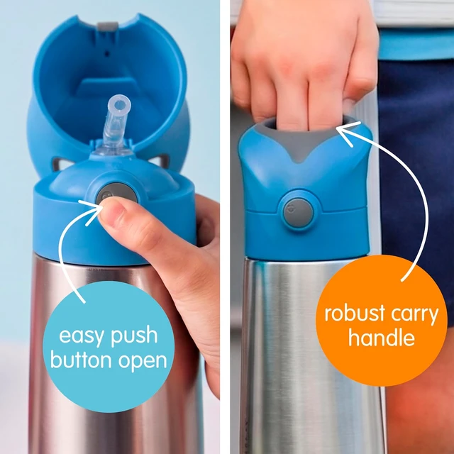 Alt view image 5 of 7 - b.box Insulated Water Bottle for Kids, 12 oz Toddler Water Bottle