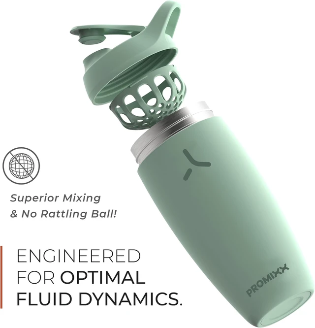 Alt view image 5 of 7 - PROMIXX Pursuit Insulated Steel Shaker Bottle 18oz, Seagrass Green
